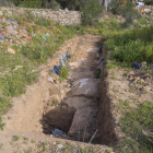 Imatge d’una de les rases arqueològiques obertes en els terrenys on es preveu la construcció de 300 habitatges a l’avinguda Andorra.