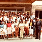 La primera promoció d’Infermeria a Tarragona després de rebre els seus diplomes, el juliol del 1984.