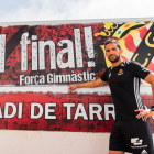 L’entrenador del Nàstic, Dani Vidal, a la sortida del túnel de vestuaris del Nou Estadi Costa Daurada