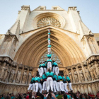 Els Castellers de Vilafranca durant una diadia passada al Pla de la Seu.