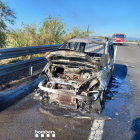 Imatge del vehicle calcinat al voral de l'A-7.