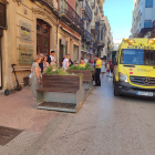 Imatge del lloc de l'atropellament després de l'arribada del SEM