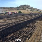 Imatge del terreny afectat per l'incendi agrícola a Forès