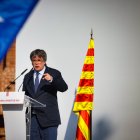 L'expresident Carles Puigdemont en la seva reaparició a Catalunya.