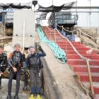 El president del Port, Saül Garreta, fa una immersió al part subaquàtic per conèixer els esculls/biòtops instal·lats al juliol.