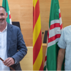 Imatge de l'actual alcalde Jordi Ruiz, i el proper, Xavier Canadell.