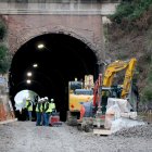 Obres del túnel feroviari de Roda de Berà