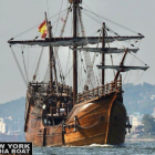 Imatge de la rèplica històrica de la Nao Trinidad, la capitana de l’expedició de Magallanes i Elcano, que va protagonitzar la Primera Volta al Món (1519-1522)