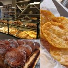 Imatge de la Pastisseria Pepi, els bunyols de vent i les orelletes.
