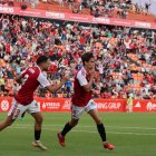 Ander Gorostidi celebrant el seu gol en la golejada del Nàstic contra l’Unionistas de Salamanca.