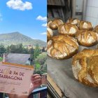 Óscar Cazorla, con el premio al mejor pan de Tarragona, y el pan en cuestión.