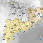 Mapa de predicción del Meteocat para este viernes en Cataluña.