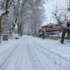 Imatges de la capital del Priorat coberta de neu, el 9 de gener de 2021