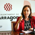 imatge d'arxiu de la portaveu del govern de Tarragona, Begoña Floria, en una roda de premsa.
