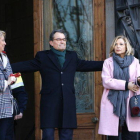 El expresidente de la Generalitat Artur Mas con las exconsejeras|exconselleres Irene Rigau y Joana Ortega, el 6 de febrero de 2017