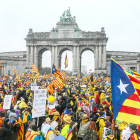 Imatge dels manifestants concentrats al parc del Cinquantenari de Brussel·les.