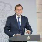 Rajoy, en roda de premsa després del Consell de Ministres extroardinari.