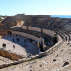 Pla general de la grada de l'amfiteatre romà, a Tarragona.