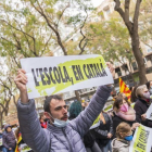 Imatge d'una protesta a Tarragona a favor de l'ensenyament en català a les escoles.