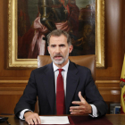Imatge del Rey Felip VI durant el seu discurs.