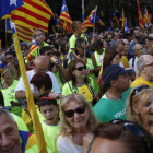 Imagen de participantes a la manifestación, ya con la camiseta fluorescente.