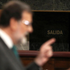 Imatge de la intervenció de Mariano Rajoy durant el debat de la moció de censura.