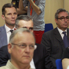 Iñaki Urdangarin i el seu exsoci Diego Torres, durant la sessió del judici del 'cas Nóos' del 10 de juny del 2016.