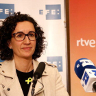 La número dos de la candidatura d'ERC, Marta Rovira, a la roda de premsa celebrada a la seu d'Efe i RTVE a Catalunya, el 18 de desembre de 2018.