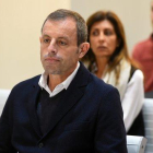 El expresidente del Barça, Sandro Rosell, en el banquillo de los acusados en el juicio or blanqueo de capitales y organización criminal.