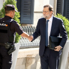 Mariano Rajoy entrant aquest dimecres al Congrés dels Diputats.