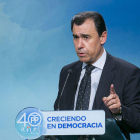 El coordinador general del PP, Fernando Martínez-Maillo, en roda de premsa a la seu del partit aquest 19/10/2017