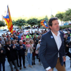 El alcalde de Oliana, Miquel Sala,a la entrada del juzgado de la Seu d'Urgell por la citación por su apoyo al 1-O.