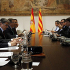 Reunión de la Junta de Seguridad de Cataluña, encabezada por el presidente de la Generalitat, Carles Puigdemont, con el ministro del Interior, Juan Ignacio Zoido y otras autoridades, el 10 de julio del 2017.