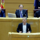 El portaveu socialista al Senat, Ander Gil, durant la seva intervenció avui davant de la comissió del Senat que tramita les mesures aprovades per l'Executiu en aplicació de l'article 155 de la Constitució a Catalunya.