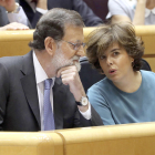 Mariano Rajoy i  Soraya Sáenz de Santamaría al Senat