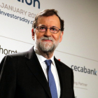Primer pla del president del govern espanyol, Mariano Rajoy, durant la inauguració del Spain Investors Day, el 9 de gener de 2017