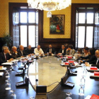 La Mesa del Parlament, reunida el 24 de abril de 2018.