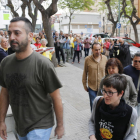 Imatge de cinc dels investigats per la vaga del 8-N entrant als jutjats de Tarragona.