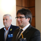 Imagen de Carles Puigdemont en su visita en el Parlamento finés.