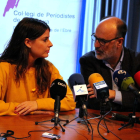 Alfons Montserrat amb la presidenta del PDeCAT a les Terres de l'Ebre, Mònisa Sales.