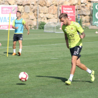 Abeledo, durante un entrenamiento con el Gimnàstic de Tarragona a las instalaciones de la Budellera.