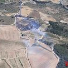 Imatge aèria de les revifades de l'incendi de Ribera d'Ebre.