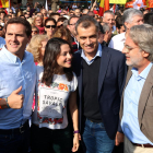 Albert Rivera, Inés Arrimadas, Toni Cantó y el concejal Carlos Sánchez en un mitin de Ciutadans.