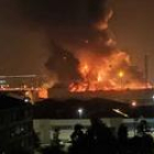 Imatge de l'incendi a les 5 de la matinada a l'empresa Miasa del polígon Entrevies.