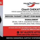 Imagen del mensaje que la policía francesa ha difundido el 12 de diciembre del 2018 a través de las redes sociales.