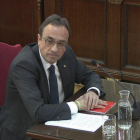El exconseller Josep Rull, durante el interrogatorio de la fiscalía en el juicio del 1-O