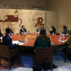 El Consell Executiu reunit al Palau de la Generalitat, el 15 de gener de 2019