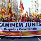 Imatge d'arxiu d'una manifestació en defensa de la constitució a Barcelona, l'any 2017