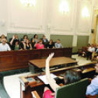 Una imagen de archivo del pleno de investidura del alcalde de Reus, Carles Pellicer.