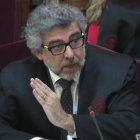 El abogado de Jordi Sànchez, Jordi Turull y Josep Rull, Jordi Pina, durante su informe final en el Supremo.
